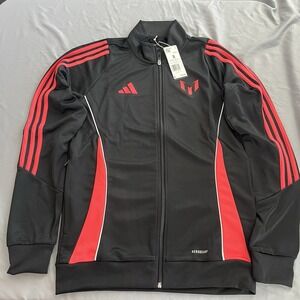 Adidas Lionel Messi Track Jacket Mens S Slim Fit Soccer Black Full Zip Training